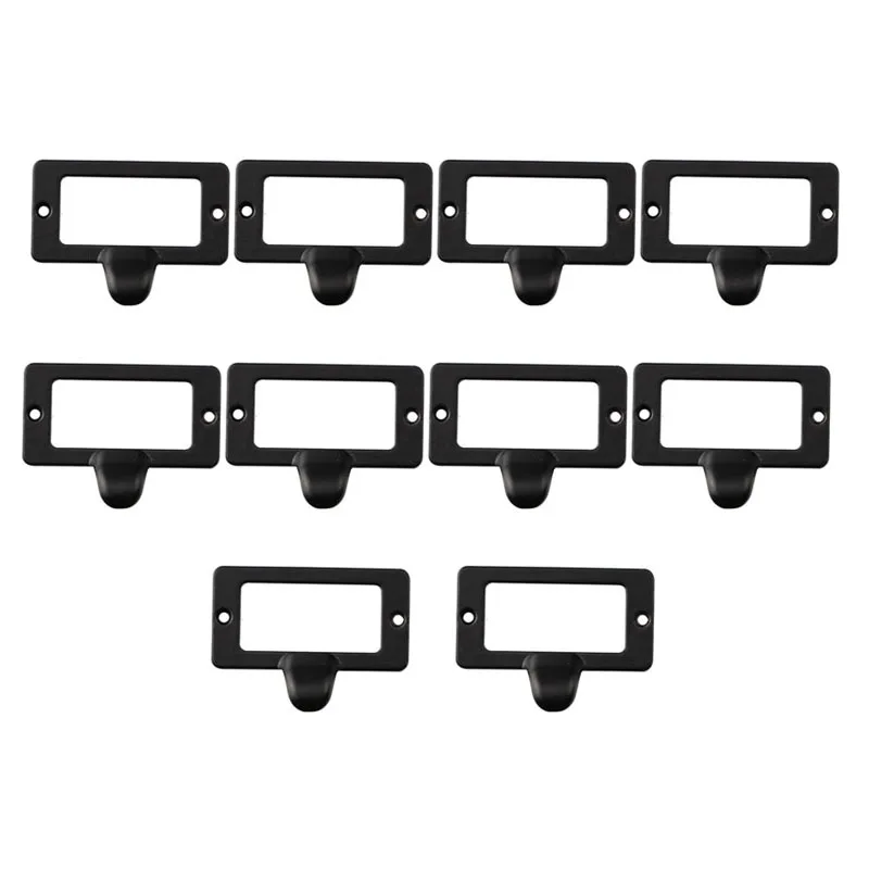 MEGAIRON 10pcs File Name Card Drawer Handles Antique Brass Door