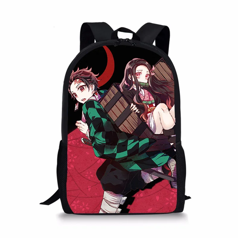 4 Аниме Demon Slayer Kimetsu no Yaiba Рюкзак Школьная Сумка Nezuko Kamado Tanjirou Kamado рюкзак подростковые; школьные для девушек и мужчин сумка для книг - Цвет: 4