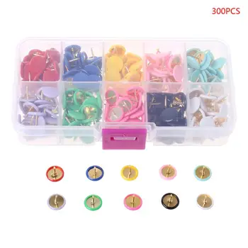 

300pcs Home Office Colorful Drawing Pins Pushpin Thumbtack Cork Board Push Pin Photo Wall Map Markers Thumbtack Pins
