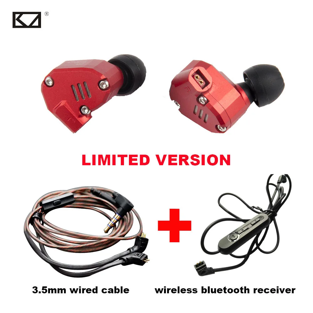 

KZ ZS6 2DD 2BA 8 Drivers Bluetooth Headphone Hybrid Dynamics Armature HiFi Sport Earphone Mic Upgrade Bluetooth Receiver 2 Cable
