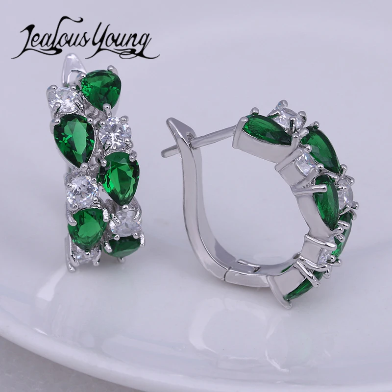 

Luxury Green Blue Mona Lisa Stud Earrings For Women Vintage Bohemia CZ Cubic Zirconia Stud Earings For Girl Studs Ear AE199