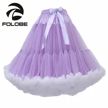 FOLOBE Light Purple Womens Knee Length 50s Soft Puffy Tutu Skirts Ballet Costume Tulle Skirts Underskirts Ball Gown Petticoat