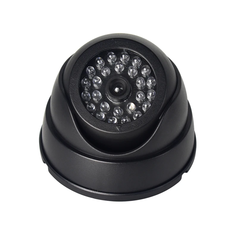 

FGHGF Simulation Camera Outdoor CCTV Fake Camera Family Surveillance Security Dome Mini Camera Black 26 Flashing LED Light Sale
