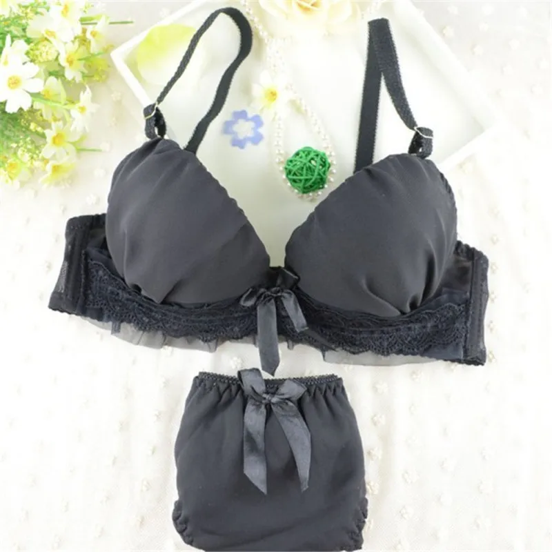 Cute Girls' Push Up Bras Sets Women Bra Set Sexy Lace Cotton Underwear