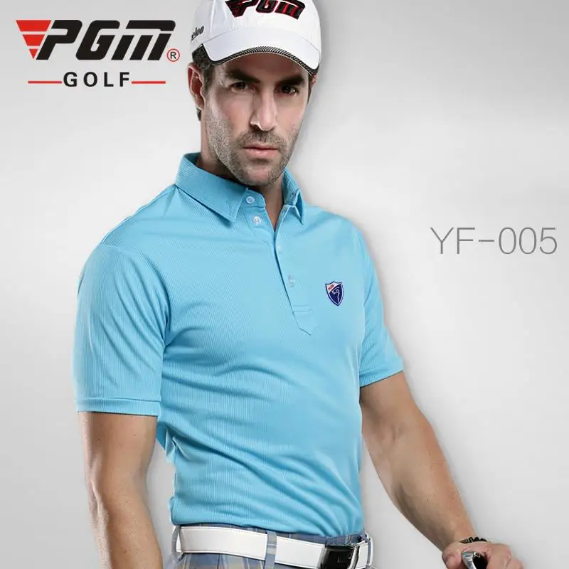 PGM Men Golf Shirt Quick Dry Short Sleeve Sport Clothing TShirts Polo t