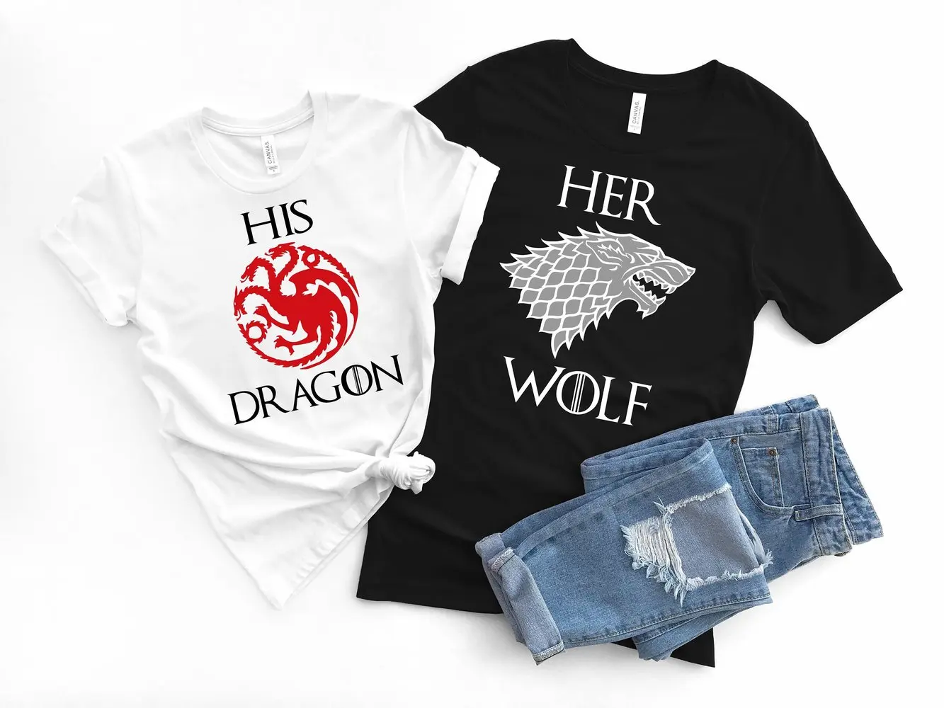 His Dragon Her Wolf Couples Matching T Shirts Game Of Thrones Gift For Lover