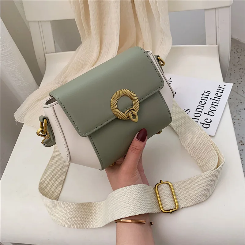 

Quality PU Leather Small Square Bag Brands Shoulder Bags 2019 Casual Flap Phone Bags Hit Color Portable Crossbody Bag