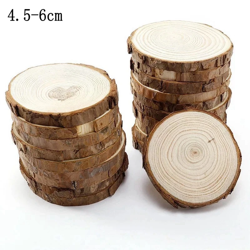 

30pcs nature bark wood Blank Wood Rounds DIY woodworking ornament