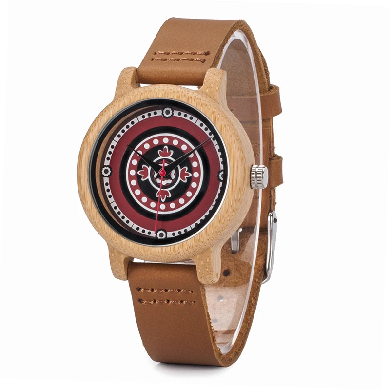 BOBO BIRD L-J19 женские кварцевые часы с цветным циферблатом и бамбуковым циферблатом Подарки для женщин деревянные часы