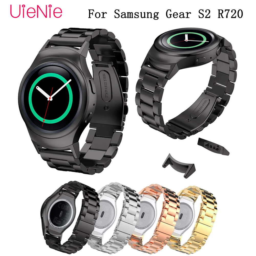 

20mm wristband for samsung gear S2 R720 smart watch business strap metal stainless steel wrist strap with connector bracelet