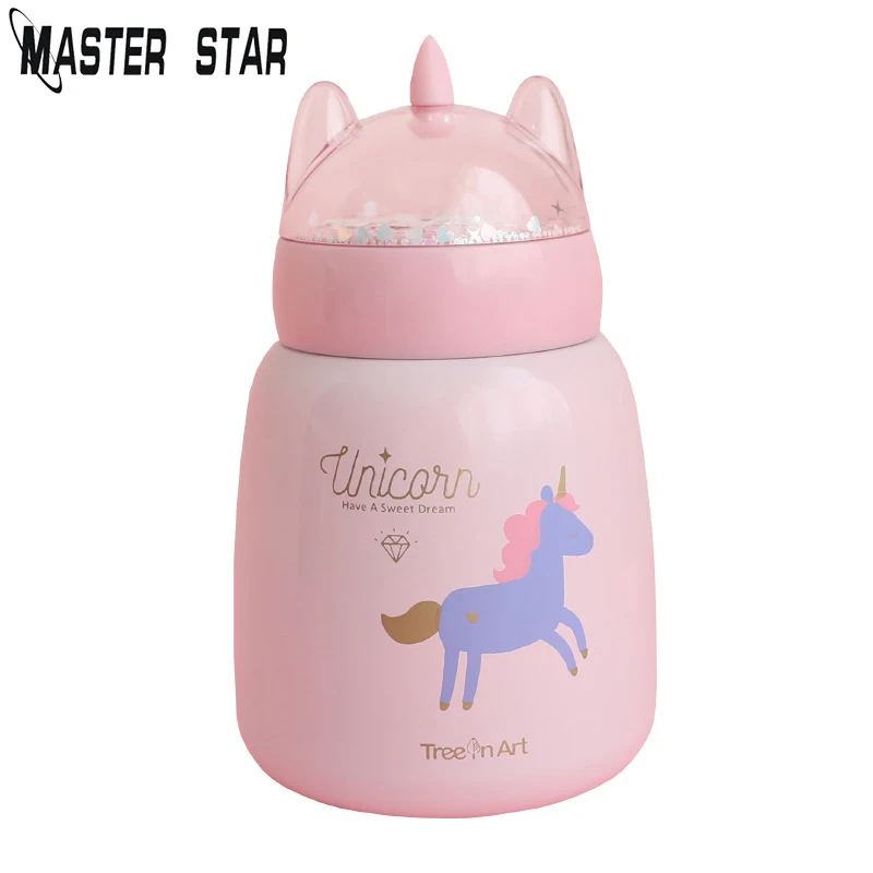 Мастер Star 300 мл Нержавеющая сталь Единорог термосы Kawaii Розовая Принцесса бутылка