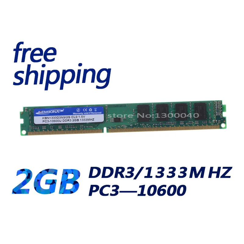 

KEMBONA 1.5V Suit for all motherboard / Brand New DDR RAM desktop memoria DDR3 PC10600 1333Mhz 2Gb 8BITS