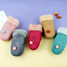 Толстые зимние теплые новые детские перчатки унисекс для мальчиков и девочек горячие перчатки полный палец мультфильм милые аксессуары От 6 до 12 лет