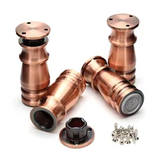 4 шт. " сверхмощный для мебели из сплава алюминия ножки стол кровать диван шкаф ноги прозрачный резиновый коврик ноги Регулируемый Ретро Медь