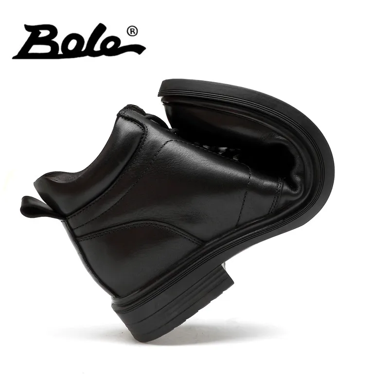 Los 47 Con Bole Calidad Tamaño Tacón Felpa Fur no Caliente Gran Plush De Hombres Zapatos Para Alta Nieve Primavera Cuero 36 Alto Genuino Invierno Botas ZqpRtq
