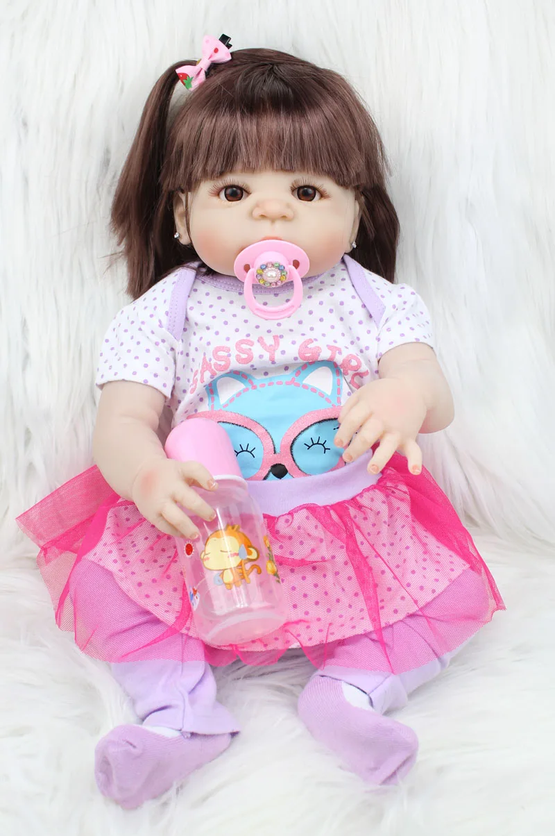 55 см силиконовая кукла Reborn Baby Doll для девочек Реалистичная 22 дюйма новорожденных