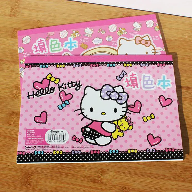

1 Pcs hot children drawing book travelers painting book hello kitty cover daily coloring books for school supplies stationery