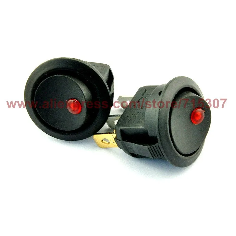 rocker switch 3 pin 6a 250v kcd2-202 on - off with red led light 1