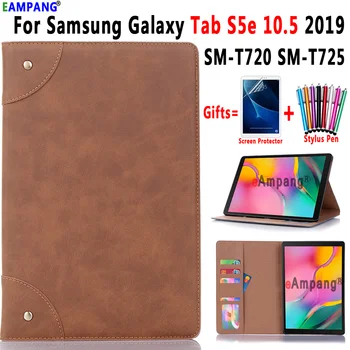 

Smart Case for Samsung Galaxy Tab S5e 10.5 Case Cover T720 T725 SM-T720 SM-T725 Shell Funda Retro Book Flip Style Leather Case
