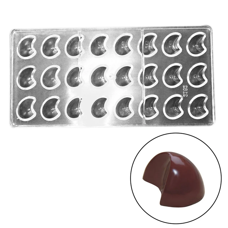 

New DIY Moon Shaped Polycarbonate Chocolate Molds,Baking And Pastry Tools Plastic Confectionery Pastry Moulds Baking Dish