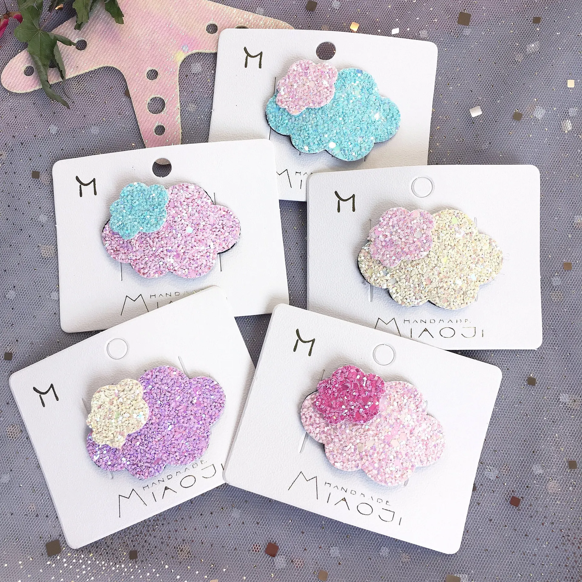 

Korean Japan New Sequins Candy Cartoon Cloud Cute Kids Children Girls BB Hairpins Hair clips Head wear Accessories-SWC5
