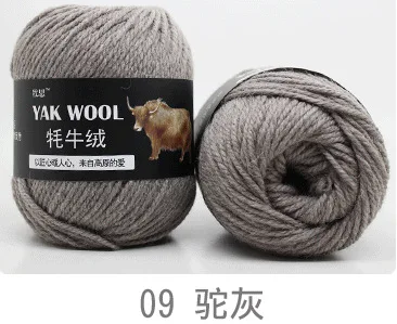 Шерсть яка, пряжа для вязания, абсолютно новая, ручная пряжа для вязания, пряжа для шарфа, одеяла и свитера, сделай сам, ручная работа - Цвет: 09