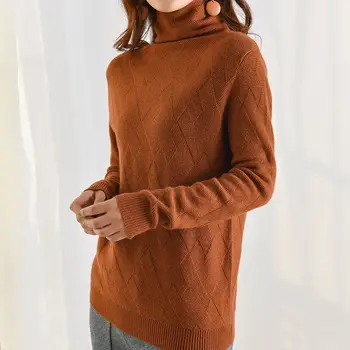 

Cashmere Sweaters for Women Autumn-Winter Women Cashmere Wool Geometric Knitted Warm Sweaters Pullovers