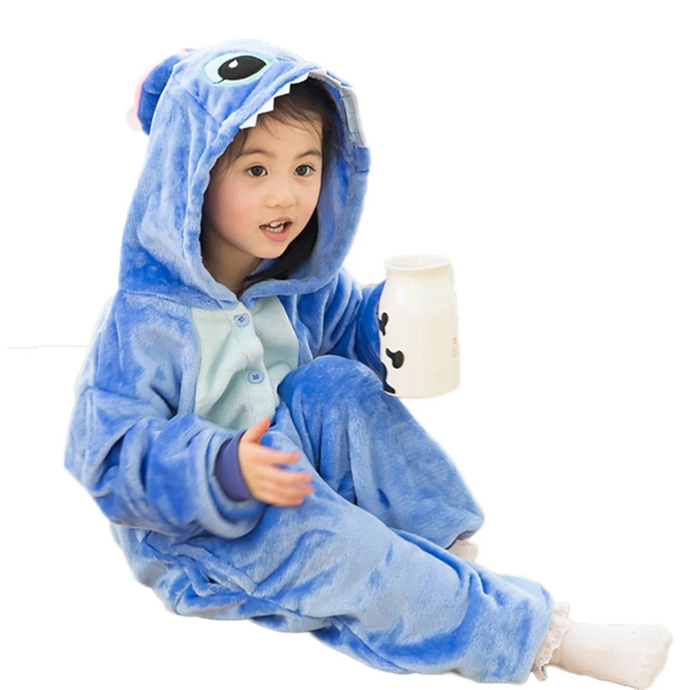 

Winter Baby Boys Girls Children christmas pajama Flannel Stitch Animal Pajamas Kid Pajama Onesies pyjamas 3 5 7 9 11 12Years