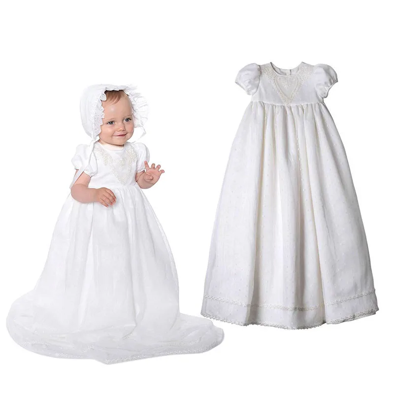 

Yatheen Baby Girl Newborn-9m Lace Embroidered Christening Dress Baby Dresses