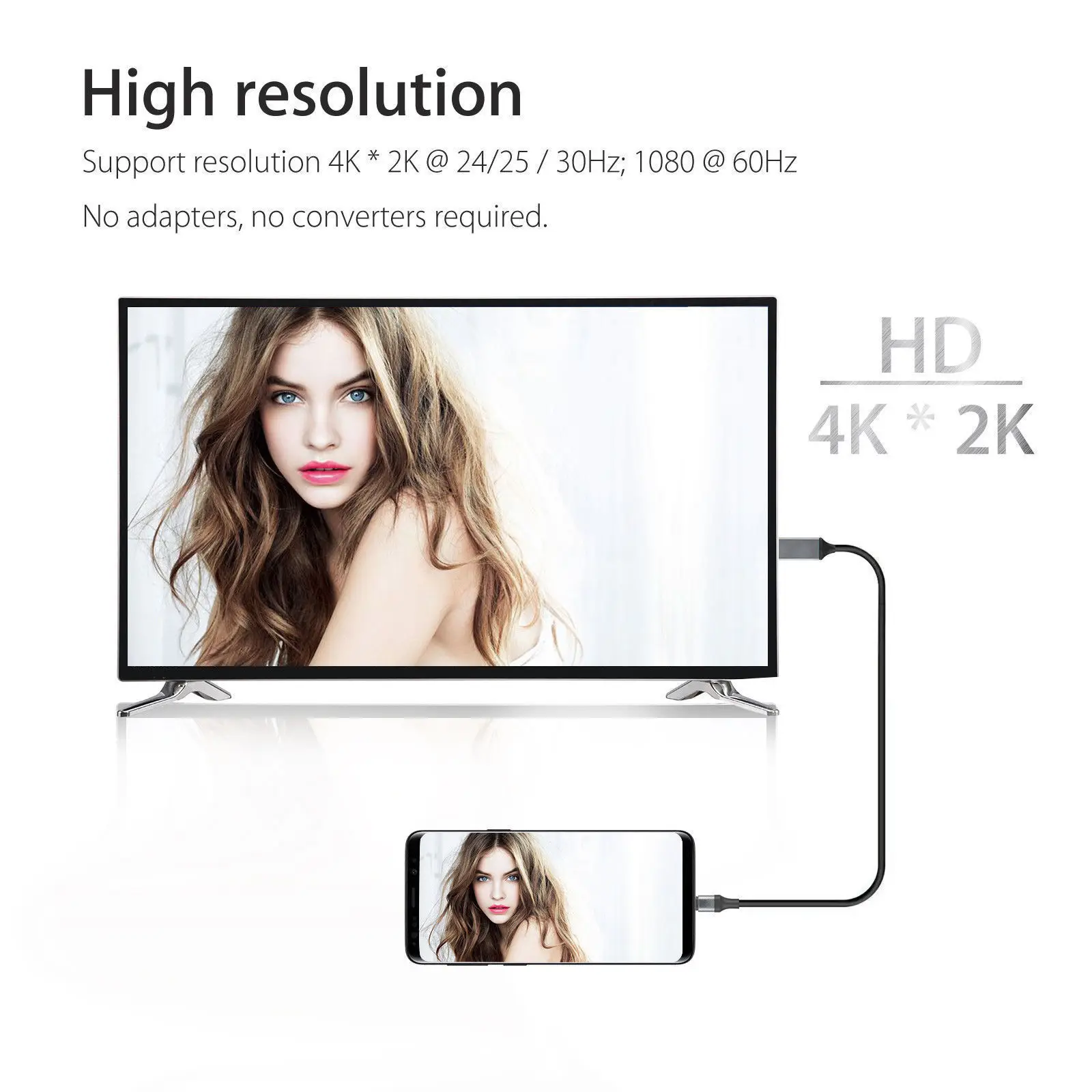 USBHDTV 4 K type-C к hdmi-кабель, адаптер кабель для Samsung Galaxy S8 Macbook