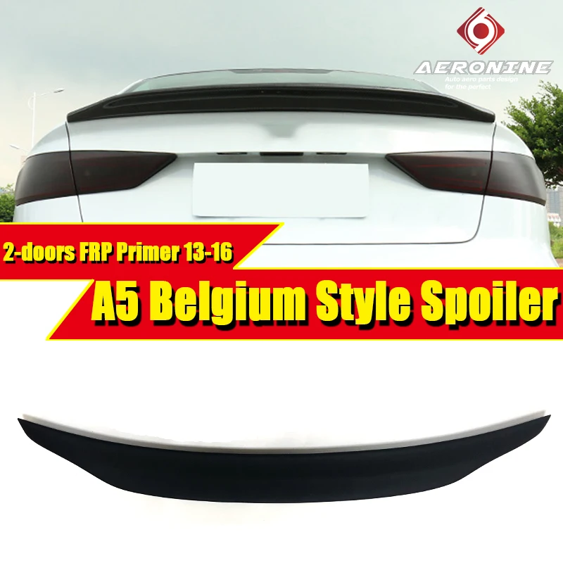 

For Audi A5 A5Q Coupe 2 door Belgium Style FRP Unpainted Car Styling Rear Boot Trunk Wing Lip Spoiler Tail Decoration 2013-2016