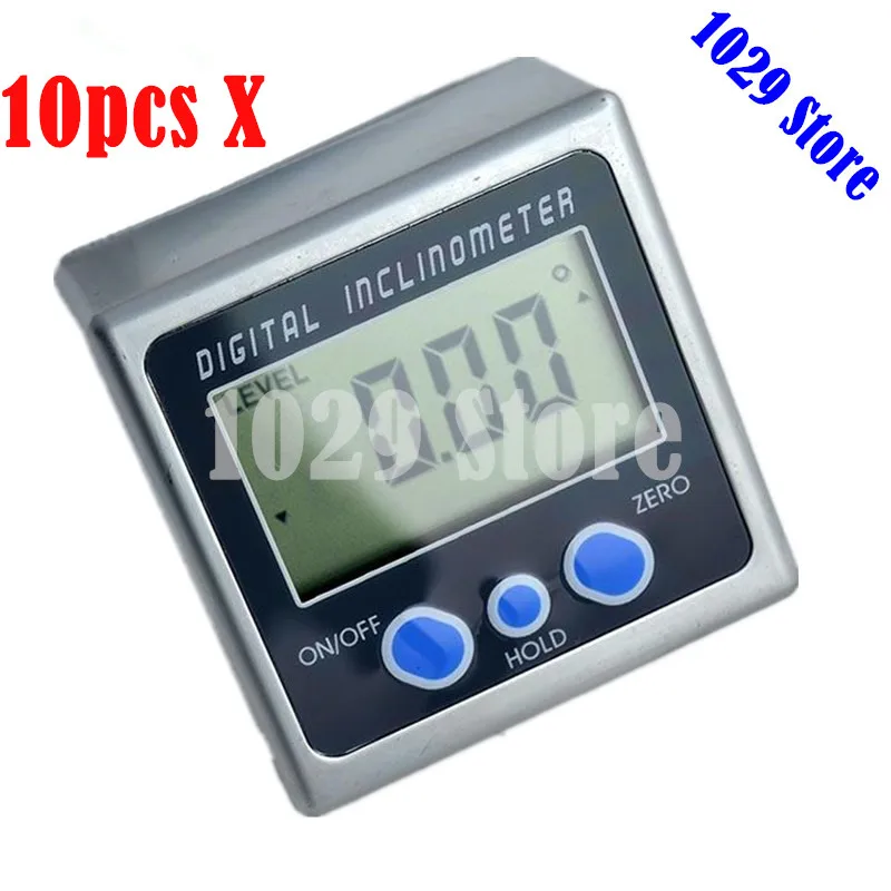 

10pcs 1Lot Digital Protractor Inclinometer Level Box Level Measuring Tool Electric Angle Meter Finder Gauge with Gift Bag