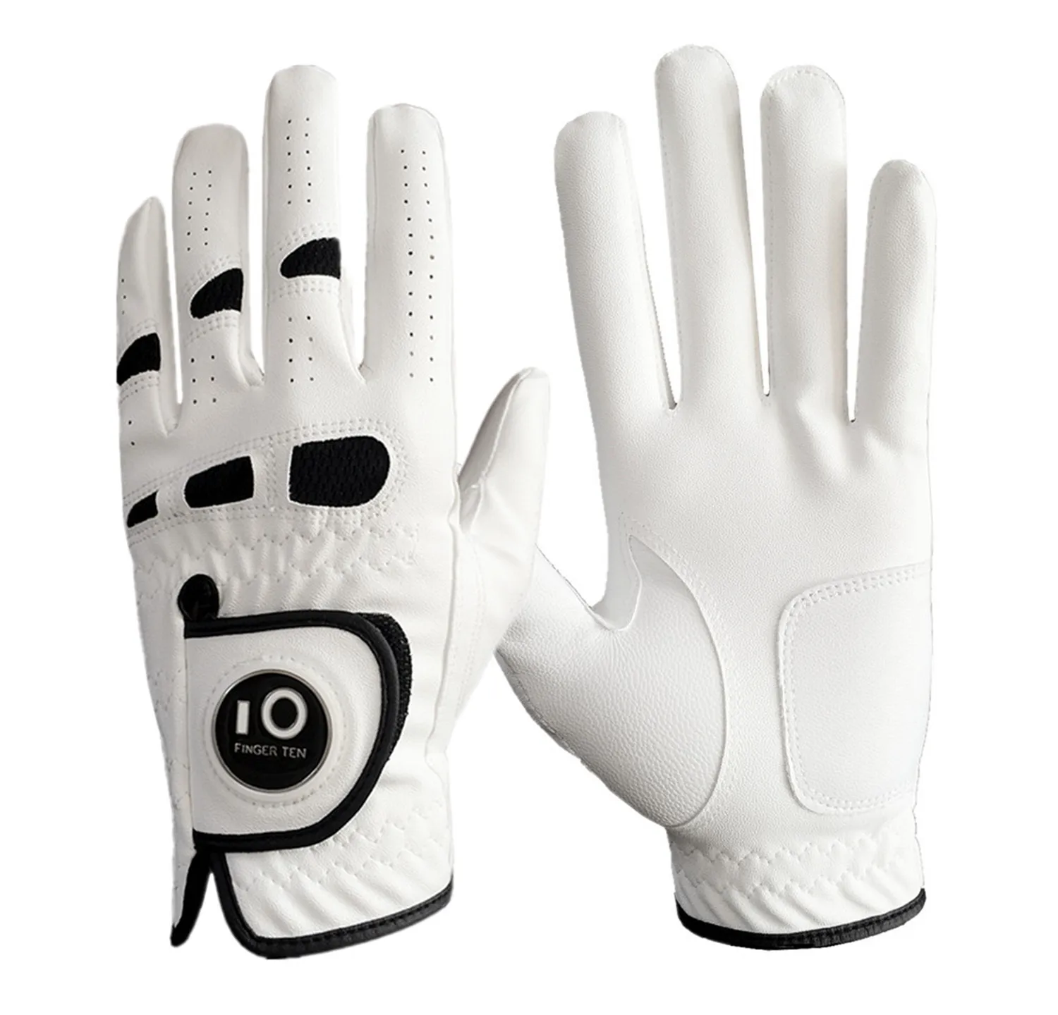 الرجال الغولف قفازات مع الكرة علامة اليد اليسرى Lh اليد اليمنى اعب غولف جميع الطقس قبضة صالح صغيرة متوسطة ML كبير XL إصبع عشرة