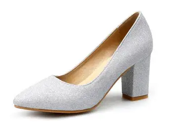 

Wedding Shoes Woman Laides Women Pumps Spring Autumn Chunky High Heels Fashion Sexy Party Glitter Nice Chaussure Femme G61656