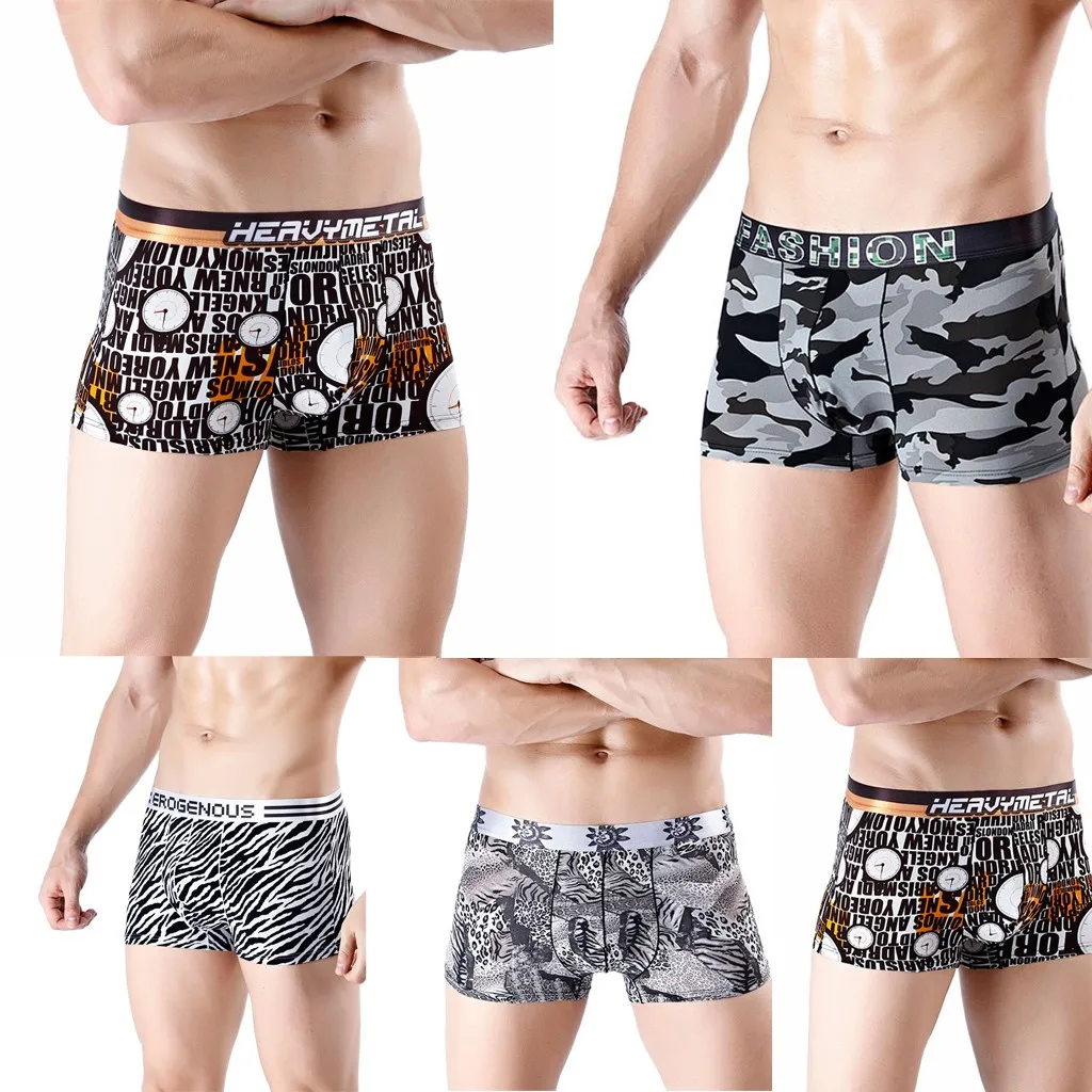 

Men's sexy underwear 2019 new fashion men's stitching letters sports multi-function boxer underwear cueca masculina hot sale