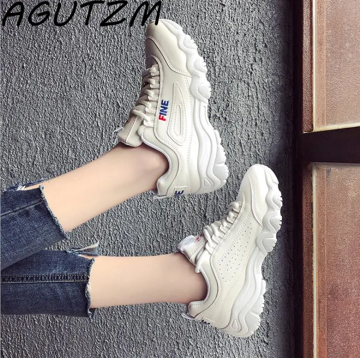 

AGUTZM 2018 Women New Casual Shoes Basket Female Platform Shoes Woman Trainers Shoes Chaussure Femme Sneakers