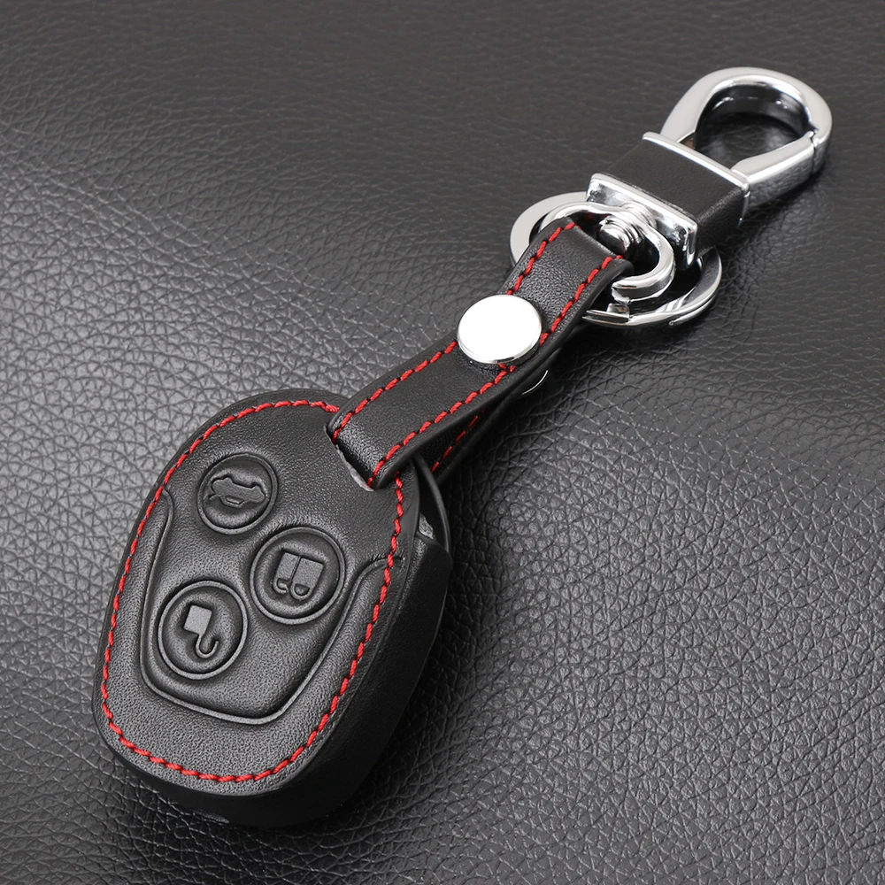 Genuine Leather car key cover sticker set protector