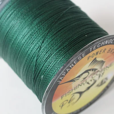 Плетеная леска, 8 нитей, плетеная леска, 500 м, многоцветная, супер прочная, японская, мультифиламентная, PE, плетеная леска, 10LB-200LB - Цвет: Green