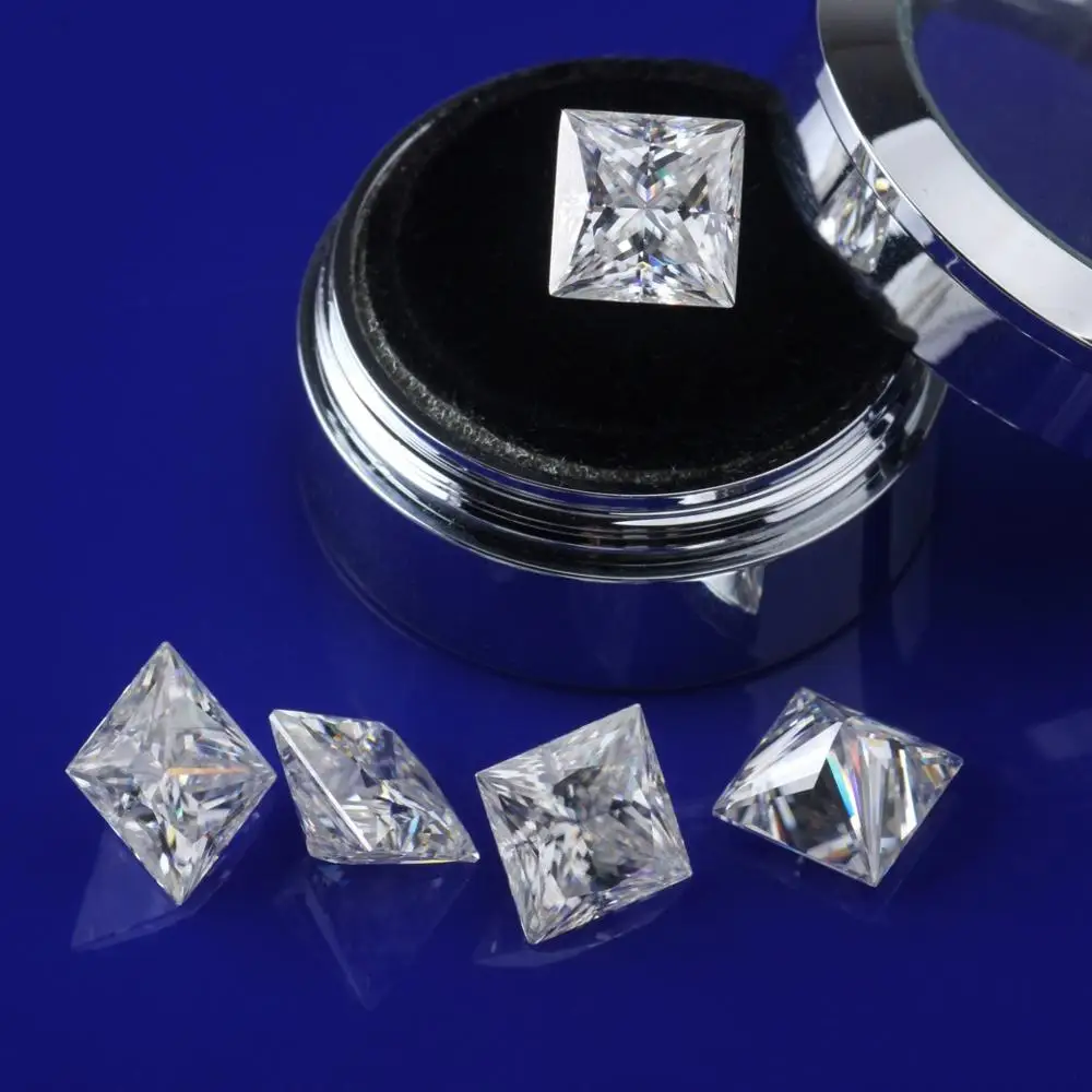 

Test positive 3x3~8x8mm Square shape E moissanites loose stone for engagement ring bead for jewelry making