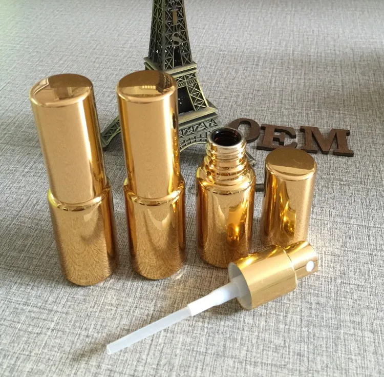 Temperatura de Ouro Spray de Perfume Vidro de Embalagem de Perfume ml de Alta ml de 15 Peças Lote Banhado Recarregáveis Garrafa Vazia Atomizador Ouro 50 - 15 5 Beleza e saúde