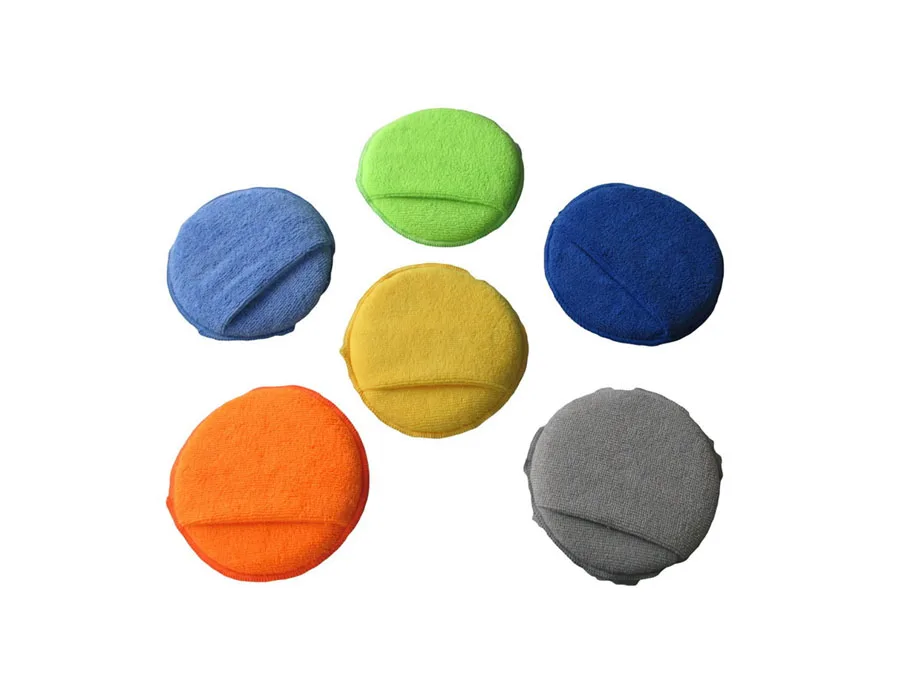 5Inch colorful microfiber compound Sponge foam pad for auto polisher wax applicator pads