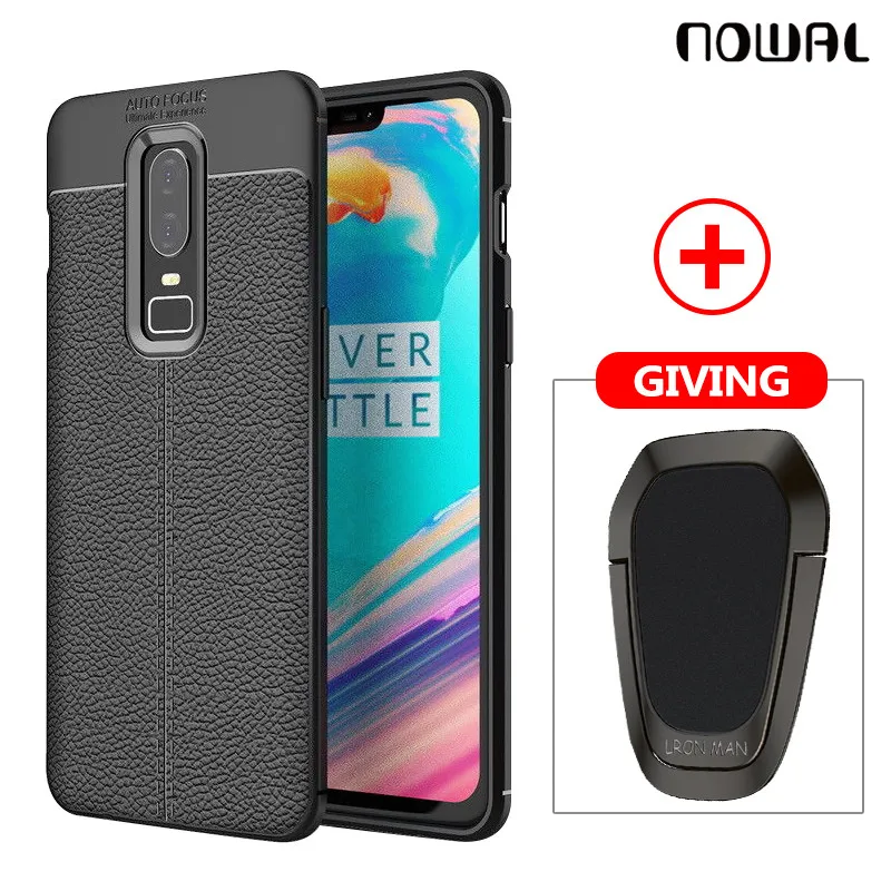 NOWAL Ретро личи углеродного волокна силиконовый мягкий телефонный чехол для One Plus 6