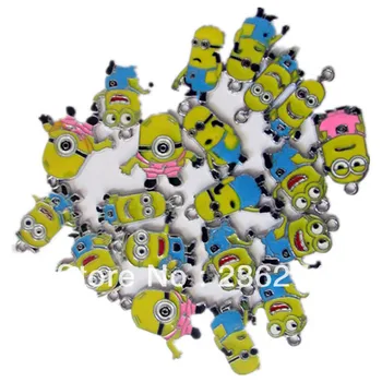 

Wholesale 100 pcs Despicable Me Minion Metal Zinc Alloy Enamel Charms Pendants for Girl Jewelry Craft Making DIY