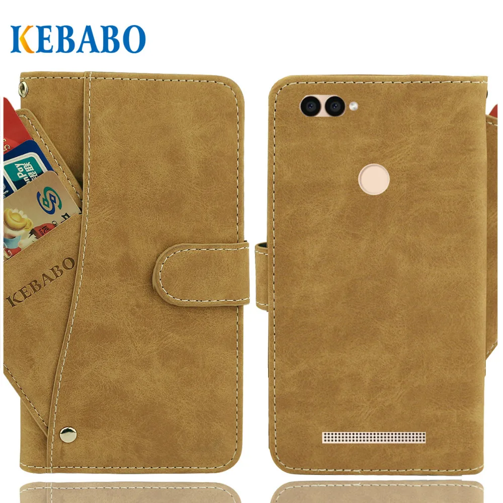 

Vintage Leather Wallet Bravis A511 Harmony Case 5" Flip Luxury 3 Front Card Slots Cover Magnet Stand Phone Protective Bags