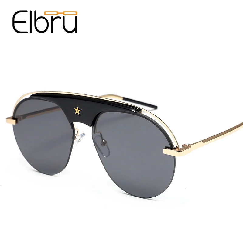 

Elbru New Fashion Sunglasses Men Women Unique Metal Frame Design Casual Simple Frog Mirror UV400 Gafas de los Free Shipping Sale