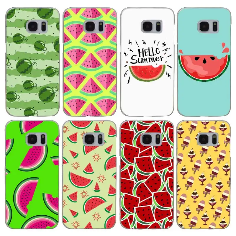H350 Watermelon Fruit Pink Transparent Hard PC Case Cover For Samsung Galaxy S Note 3 4 5 6 7 8 9 Edge Plus |