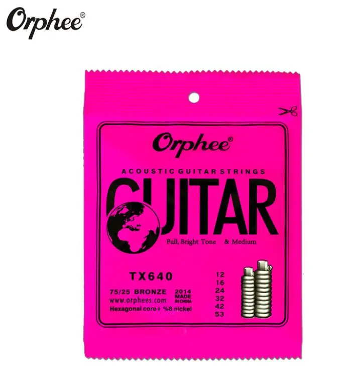 10 шт. Струны для гитары orphee TX620/TX630/TX640 Струны для акустической гитары дополнительный светильник - Цвет: TX640