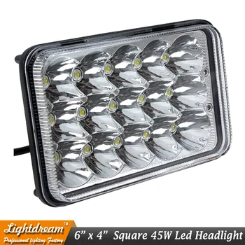 

6x4 45w LED sealed beam 12v 24v 4x6 led headlight with H4 Plug used for truck kneworth front 6x4" headlight external lights x1pc