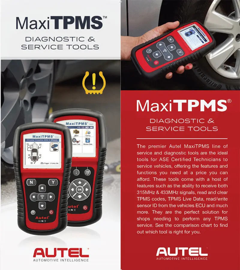 Autel MaxiTPMS TS501 OBD2 сканер диагностический инструмент датчики мониторинга состояния шин считывает/очищает коды система контроля давления шин 315/433 МГц TPMS инструмент программирования