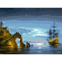 Ручная роспись DIY цифровые картины маслом на холсте раскраска живопись по номерам настенные художественные картины Домашний декор морские чудеса